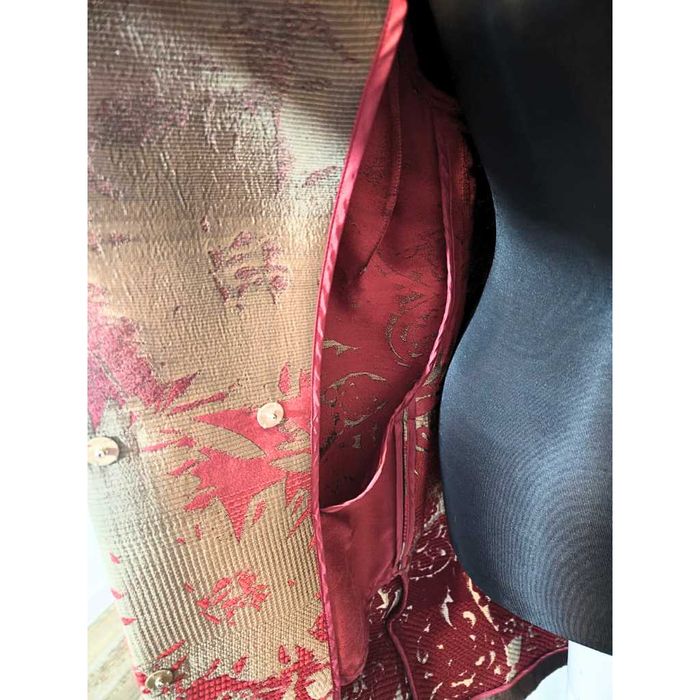 Pardesiu Escada marimea M (40), degrade, rosu si bej-bronz, jaquard