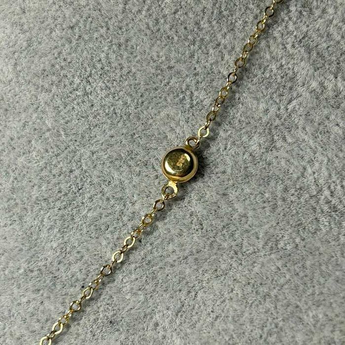 Colier Lariat din Aur 14K cu Cerc și Element Vertical