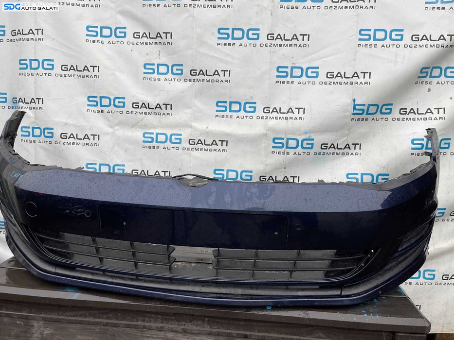 Bara Spoiler Fata cu Locas Senzori Parcare Culoare Albastru LH5X Volkswagen Golf 7 Break Combi 2013 - 2017 Cod 5G0807221
