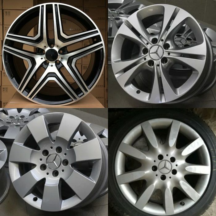 Комплект капачки за джанти с черно венче за Мерцедес 75мм