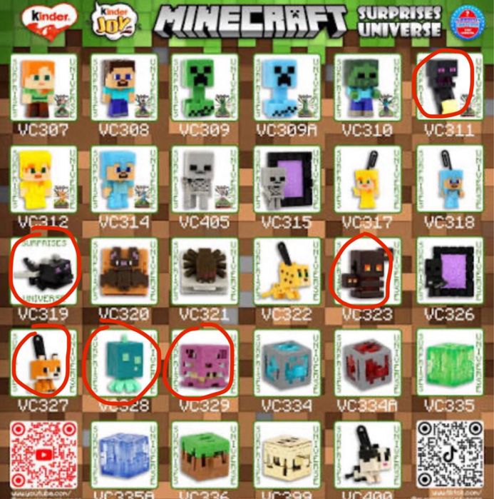 Фигурки minecraft kinder joy