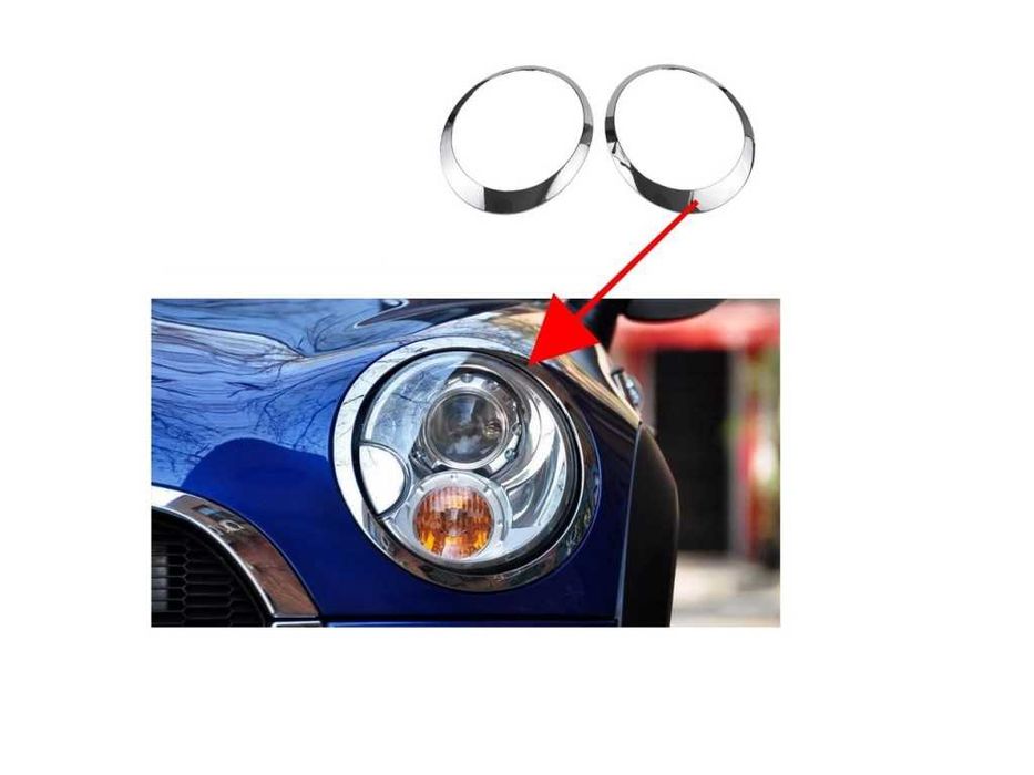 Декоративен пръстен за фарове на Mini за ляв и десен фар