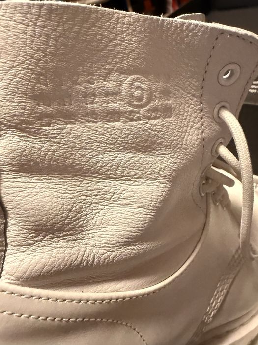 MM6 x Dr. Martens White Boots