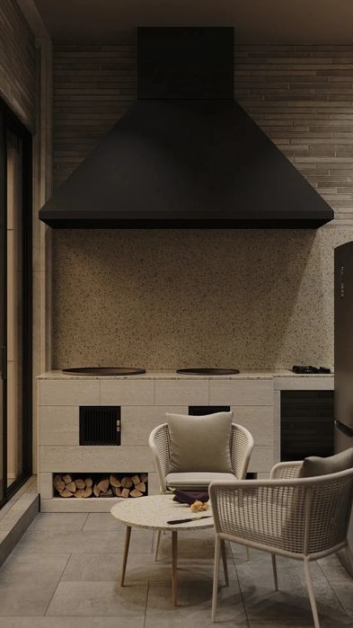 Летняя кухня с очагом под ключ.