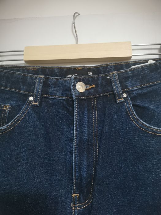 Blugi mom fit, culoare denim