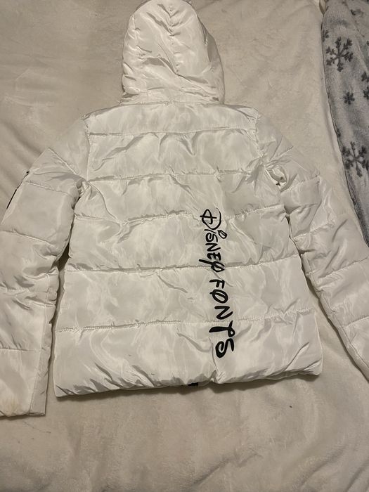 Бяло зимно яке Disney – с качулка