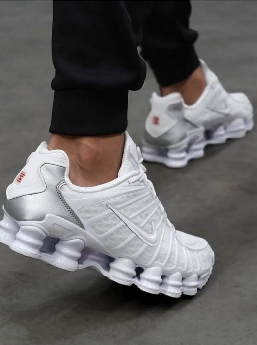 Nike Shox TL White & Metallic Silver
