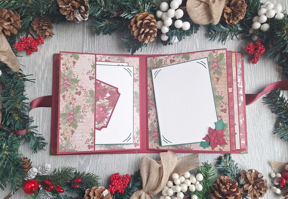 Коледен скрапбук албум "Коледна звезда" в бордо /48.14