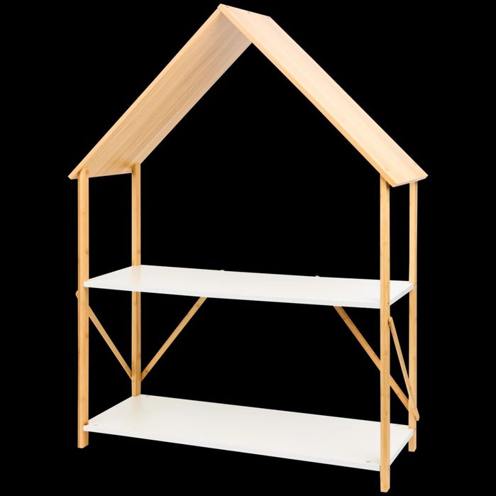 Детска Етажерка Къща дизайн с 2 рафта 80x30x108см библиотека за детска
