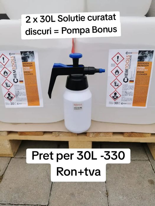 Curatitor frane butoi 30L.Curatator frane lichid.Bremse bidon.Degresant calitate Wurth,Berner Forch etc.Uscare rapida fara miros