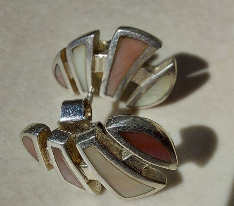 Сребърни обеци със седеф