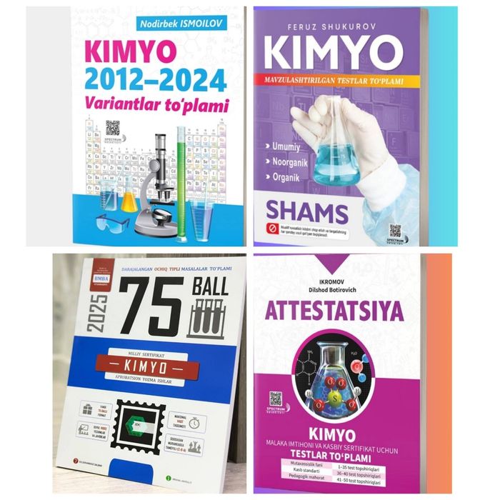 Доставка. Attestasiya kimyo testlar to'plami