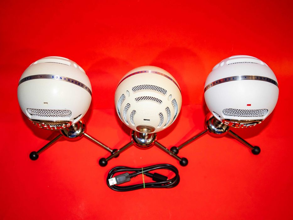 Logitech Blue Snowball бял USB кондензаторен микрофон запис стрийминг