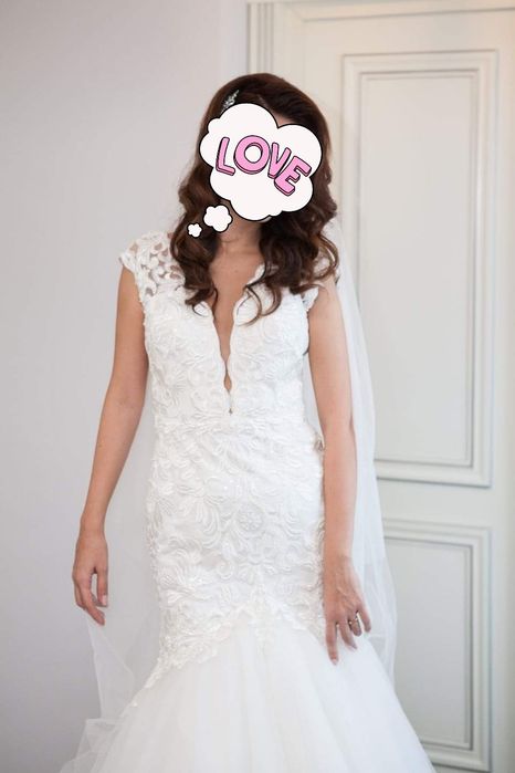 Rochie de mireasa sirenă plus voal cadou!