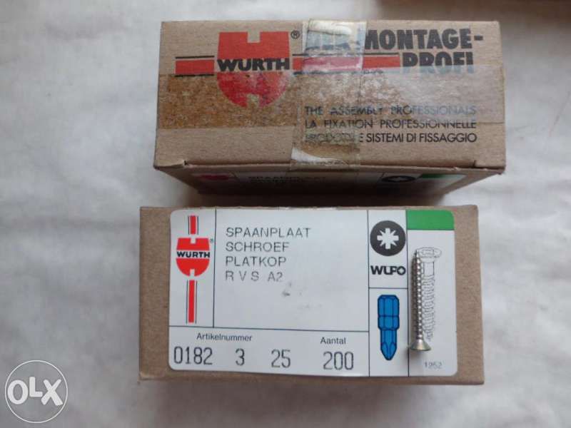 WURTH / ВЮРТ - германски INOX винтове за дърво, ПДЧ, МДФ + 6х60 на BAR