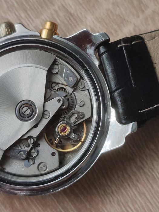 Ceas Bulova Chronograph Automatic Valjoux 7750 Swiss Made Sapphire - Ref. G6028 - Anii '90 - Revizie Recenta + Cutie Originala
