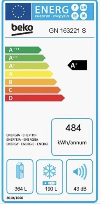 Side by side Beko 554L clasa A neofrost dual cooling argintiu