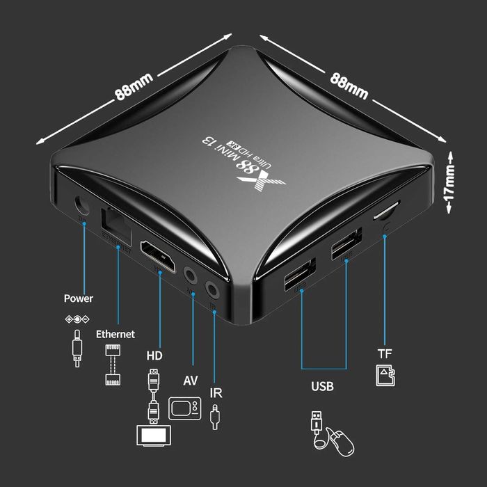 TV Box ТВ бокс LEMFO X88 MINI RK3528 Android 13 8K Wifi BT 4GB/64GB