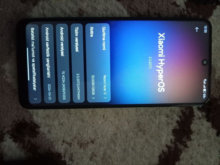 Redmi note 12.  Imeykasi oʻziniki