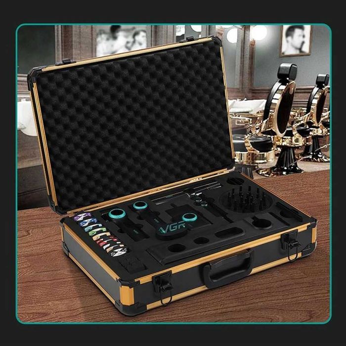 VGR Combo 4 в 1 Barber  ПРОФЕСИОНАЛНА  машинка за постригване комплект