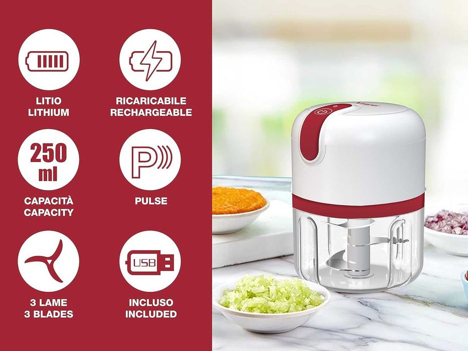 BEPER USB акумулаторна чопър, мини кухненски робот, 250мл  3,7V