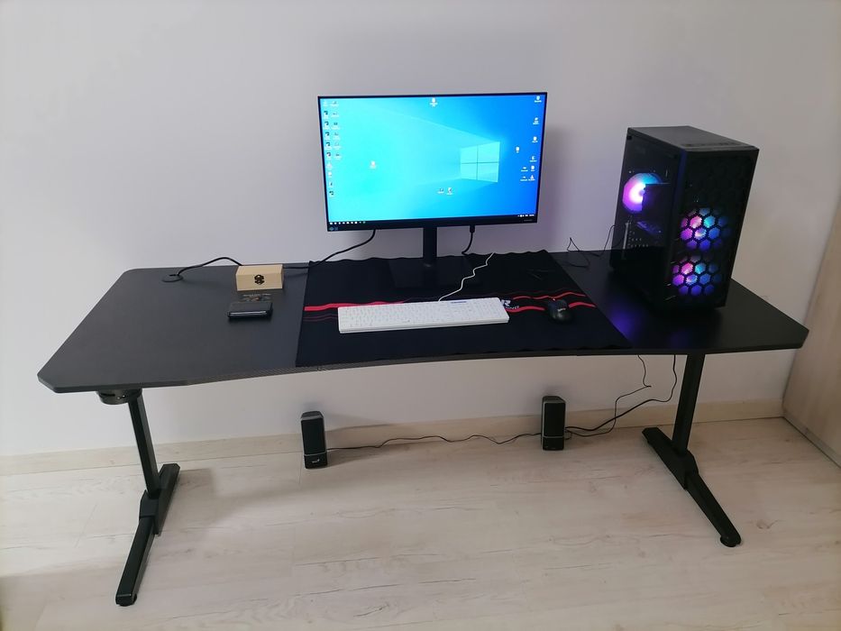 Birou calculator/laptop pioneer 180 cm suprafata carbon