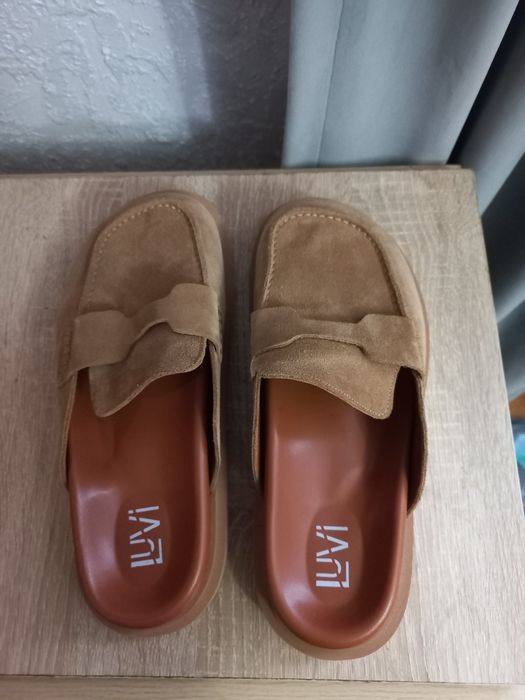 Замшевый сабо-мюли