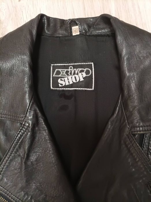 Черно яке от естествена кожа