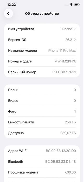 iPhone 11 Pro Max 256Gb