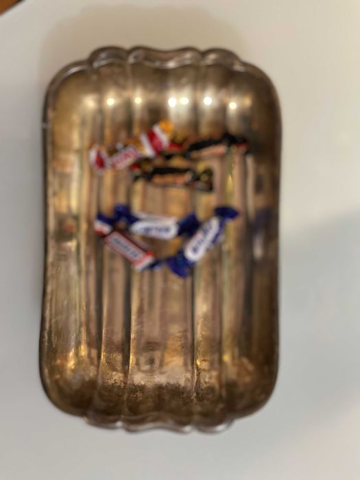 tava fructiera servit argintata  art deco veche  decor design WMF