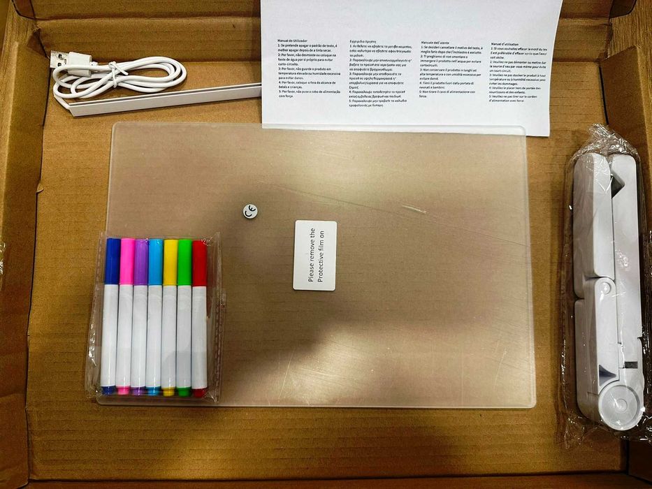 Детска LED дъска за рисуване, комплект с няколко цвята.