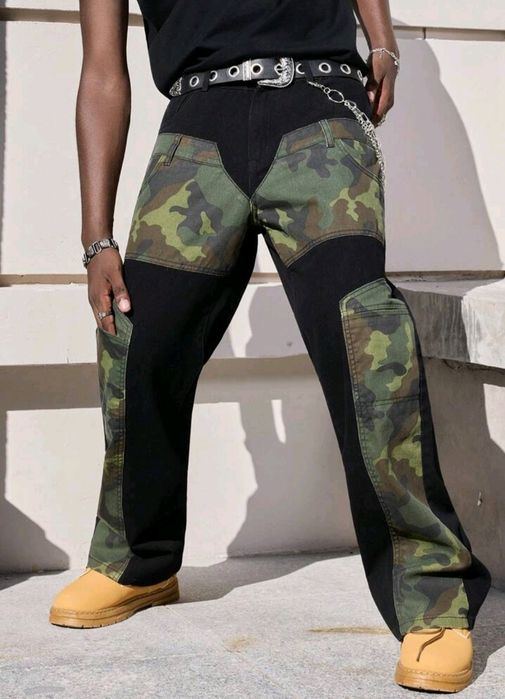 Нови военни дънки baggy панталони камуфлаж  Loose Fit Jeans карго Хл Л