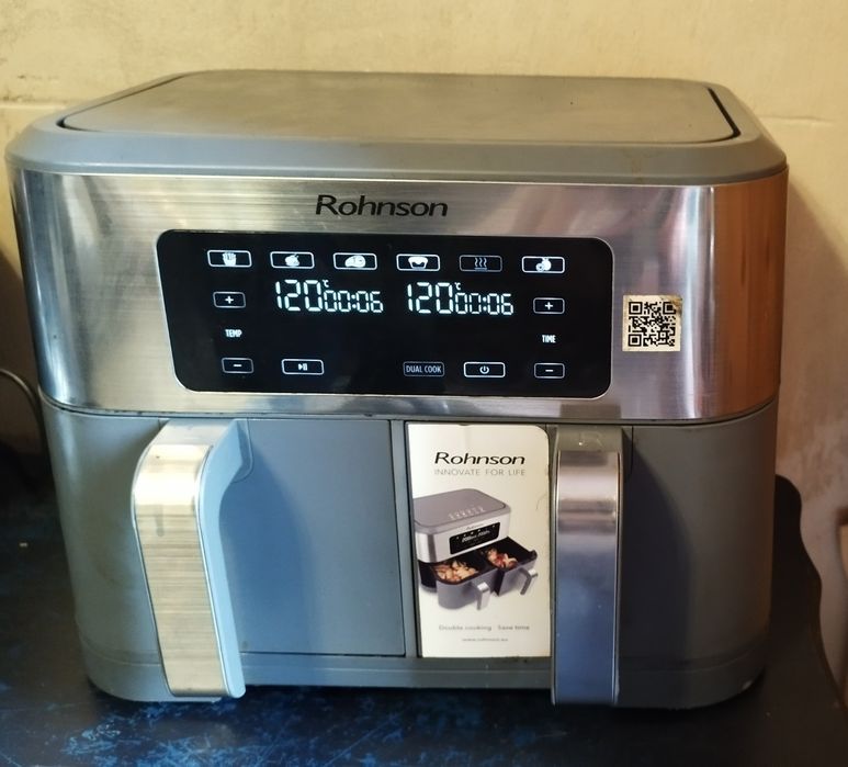 Фритюрник с горещ въздух Air Fryer Rohnson R 2844, 2 кошници,