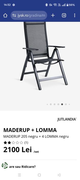 Set Masa de terasa + 4 scaune