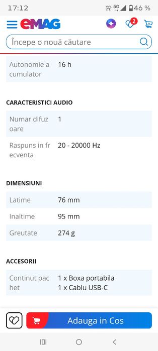 SONY XB100 BT boxă bluetooth pairing system impecabila