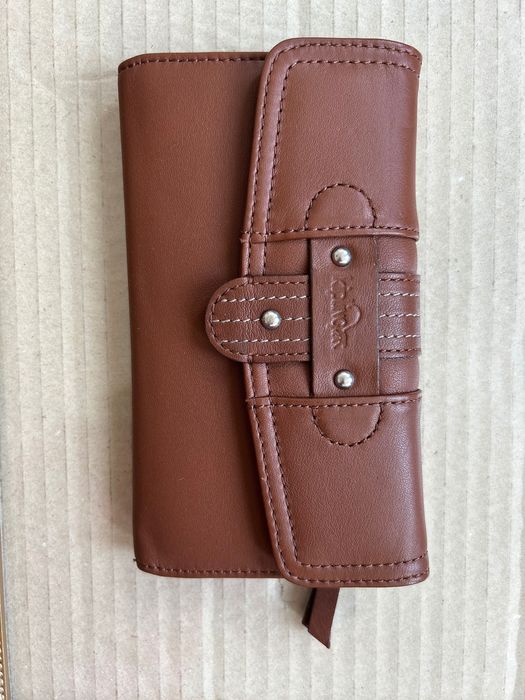 Kipling new leather wallet светло кафяв кожен портфейл