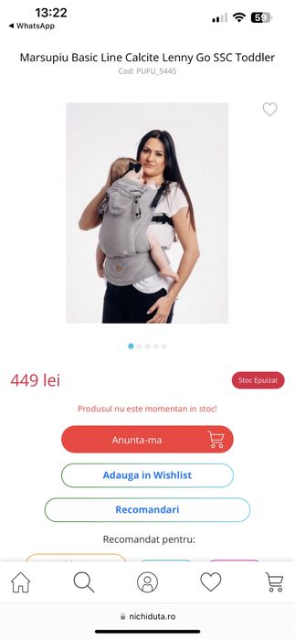 Marsupiu ergonomic Basic Line Calcite Lenny Go SSC Toddler