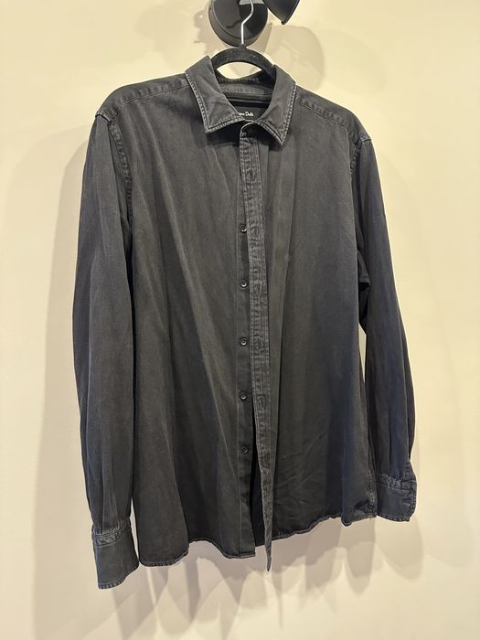 Мъжка черна дънкова риза Massimo Dutti – размер XL