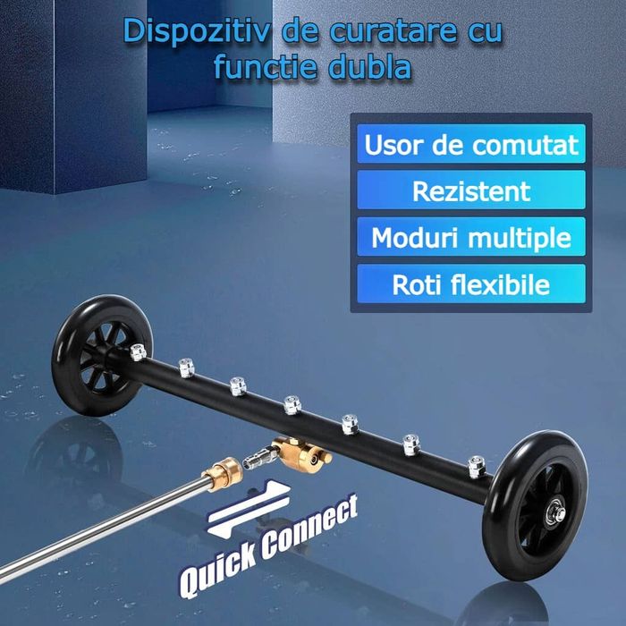 Dispozitiv spalare sub autovehicule cu 7 duze cu functie dubla