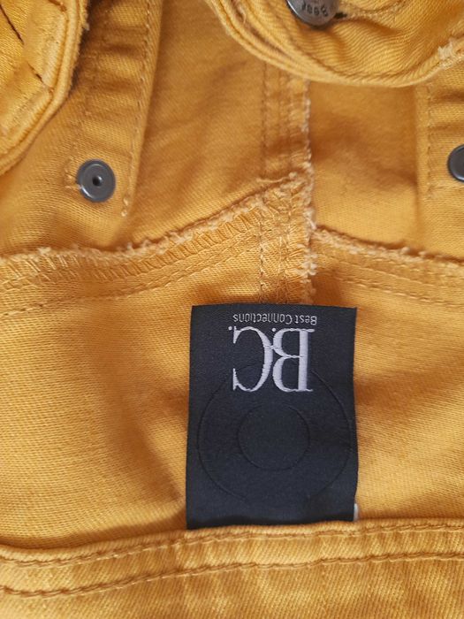 Jeans skinny galbeni, material elastic, talie normala, marime 44