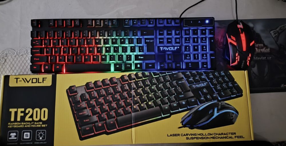 Игровая клавиатура и мышь T-WOLF TF200