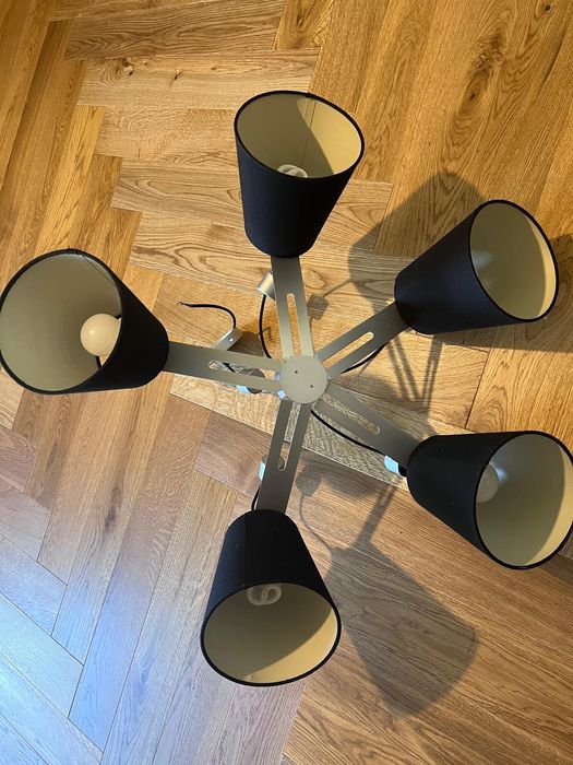 Lustra 5 brate negru argintiu