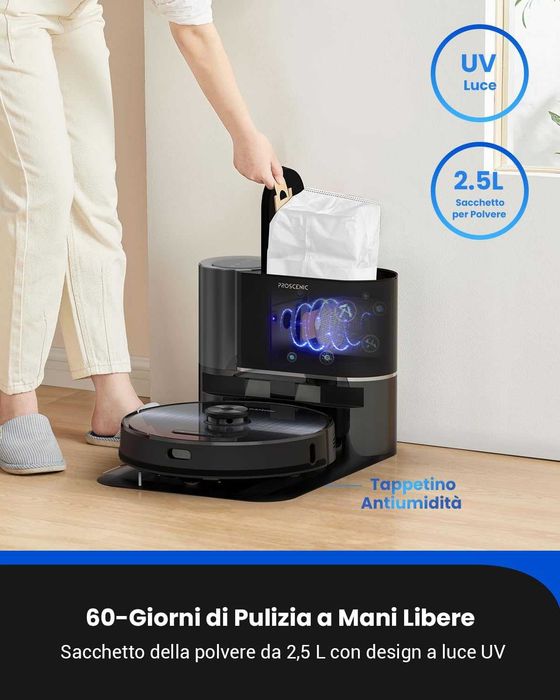 Роботизирана прахосмукачка Proscenic M9 Pro, 4500Pa, 3D картографиране