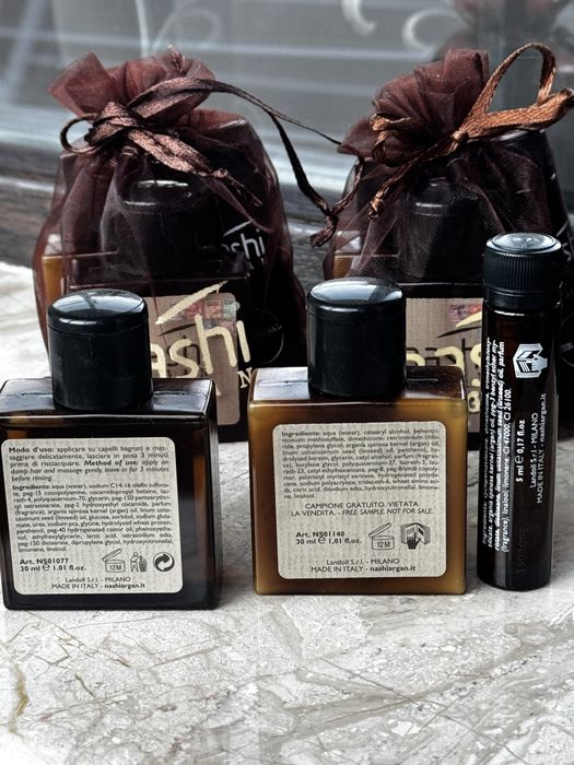 Комплект за коса Nashi - шампоан, балсам и олио за коса