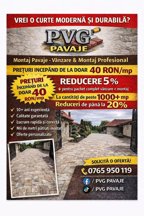 Pavaje Curte / Alei / Parcare/Pavele – Execuție Profesională București