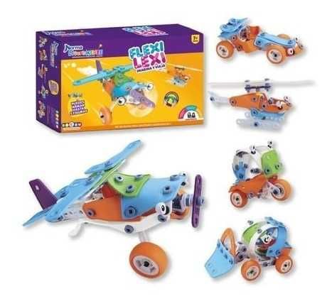 Конструктор с меки и гъвкави части Flexy Lexi Plane 133 части