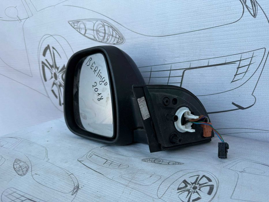 Oglindă Retrovizoare Stânga 3x4 Pini Citroën Berlingo Comercial 1608177880 / [2008-2018] / (5B3)