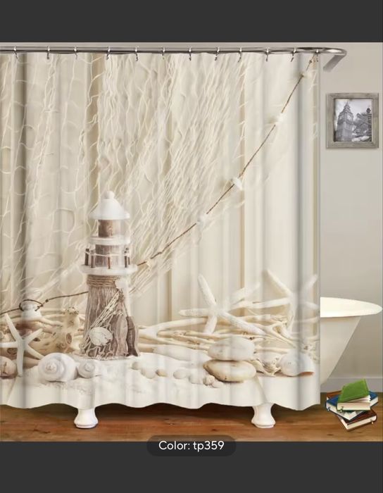 Завеси за баня Морски мотиви 90x180 см
