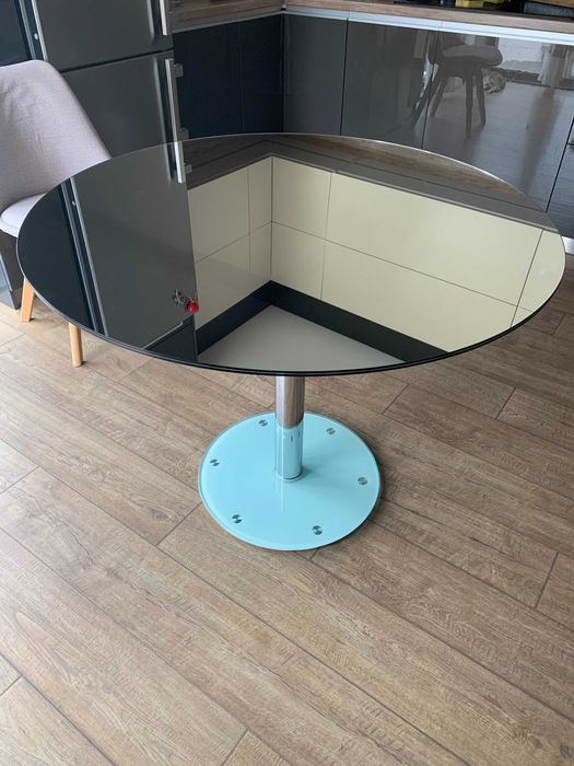 Огледална кръгла кухненска маса 100см.