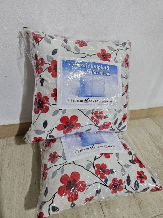 Set 2 perne 40x40 cm – Noi cu etichetă | Moi, pufoase | Livrare OLX